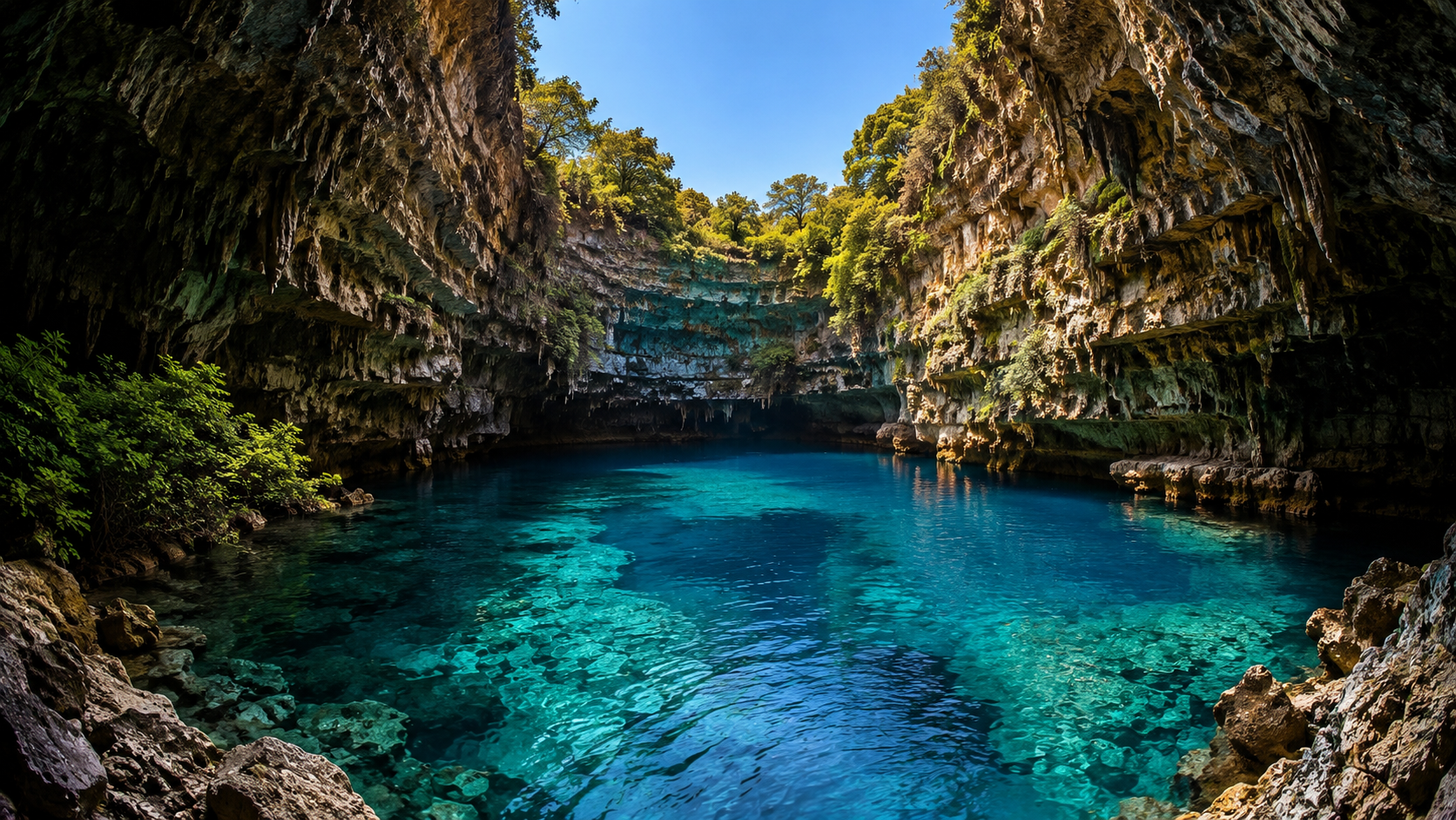 Kefalónia egyik türkizkék strandja